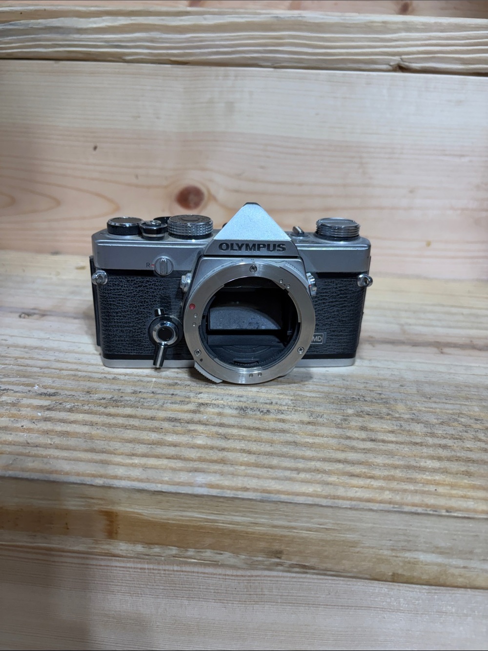 Olympus 35mm SLR Camera Body in Silver and Black
